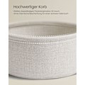 Miniatyrbillede 6 af 8: Rootz 3-delt sidebord - Beige bord - Spånplade stål polyester - Opbevaringskurv - Letvægts - Robust konstruktion - 45cm x 50cm x 50cm