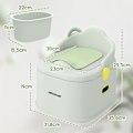 Pikkukuva 3 / 11: Rootz Lasten 3 -in -1 Potty - Kids Comode - WC -kouluttaja - Pehmeä istuin - 35,6 cm x 31,8 cm x 29,5 cm - pitää jopa 50 kg - harmaa