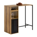 Miniatyrbillede 1 af 8: Rootz Modern Bar Bord - Køkkenø - Spisebord - Industrielt design - Rummelig opbevaring - Vinglasholdere - Flaskestativ - 110cm x 105cm x 50cm
