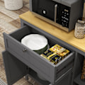 Miniatyrbillede 4 af 6: Rootz Kitchen Cabinet Buffet - Spisestue Showcase - Gray Storage Unit - Ample Storage - 100 cm x 40 cm x 180 cm