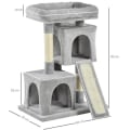Miniatyrbillede 3 af 9: Rootz Cat Tree - Katteklatretræ - Sisalstolper - Kattekradsestolpe - Lysegrå - 59 x 39 x 83 cm