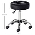 Miniatyrbild 3 av 10: Rootz Salon Pall - Vridbar pall - Sammetsöverdrag - 360 graders hjul - Justerbar i höjdled - 35cm x 49-61cm - Elegant design