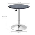 Miniatyrbillede 3 af 9: Rootz Højdejusterbart barbord - Pubbord - Bistrobord - Hydraulisk løft - Kunstlæderbetræk - 360-graders rotation - Ø63 x 67-93H cm