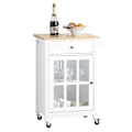 Miniatyrbillede 1 af 8: Rootz Køkkenvogn - Serveringsvogn - Sidevogn - Mobil opbevaringsenhed - Justerbar hylde - Håndklædestang - Nem mobilitet - 62 cm x 87,5 cm x 45,5 cm