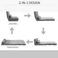 Miniatyrbillede 4 af 9: Rootz 2-i-1-gulvstolseng - Justerbart ryglæn - Sovesofa - Høj komfort - Holdbar stålramme - 102L x 73W x 53H cm (Sofa) / 102L x 167W x 11H cm (Senge)