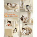 Pikkukuva 3 / 7: Rootz Cat Tree Tower - Kissakiipeilijä - Raaputustolppa - Lastulevyrakenne - Pehmopinnoite - Sisalköysi - 50cm x 50cm x 141cm