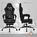 Pikkukuva 3 / 9: Rootz-hierontapelituoli - Ristiselän tuki - Makaava toiminto - Ergonominen muotoilu - Leveä pehmustettu istuin - 64 cm x 127 cm x 54 cm