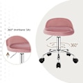 Miniatyrbild 5 av 9: Rootz Velvet Office Pall - Justerbar skrivbordsstol - Rolling Task Chair - Bekväm, flexibel, hållbar - 53cm-65,5cm x 30cm x 30cm