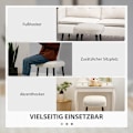 Miniatyrbillede 5 af 10: Rootz skammel - Fodstøtte Ottoman - Cashmere Look - Blød polstring - Stålben - Lysegrå - 42cm x 42cm x 47cm