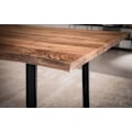 Miniatyrbillede 5 af 6: Rootz Massivt akacietræ Spisebord - Køkkenbord - Rektangulært bord - Naturligt trækorn - Unikt trækantdesign - Justerbare højdeknapper - 140 cm x 80 c