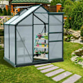 Miniatyrbillede 2 af 10: Rootz Drivhus - Walk-in Mini Drivhus - Med Ovenlys - Aluminiumslegering/PC Board - Mørkegrøn - 1,9x1,3x2 m