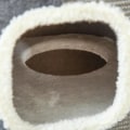 Miniatyrbild 4 av 5: Rootz Cat Scratch Barrel - Kattskrapstolpe - 3 nivåer Cat Tree - Klätterträd för katter - Kattmöbler - Polyester - Grå/Vit - 40 x 40 x 74 cm