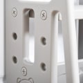 Miniatyrbillede 4 af 5: Rootz Kids Trin skammel - Læringstårn - 3-niveauer højdejusterbar - Spisestue - Skridsikre fødder - Robust plastik - Grå - 47 x 47 x 90 cm