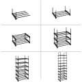 Miniatyrbillede 6 af 9: Rootz opbevaringsstativ - 10 niveauer - Skoskab - Skostativ - 45 x 30 x 174 cm - Sort