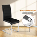 Miniatyrbillede 8 af 9: Rootz Spisestuestole Sæt med 4 - Gyngestol - Høje ryglæn - Sort imiteret læder - Stabil, Ergonomisk, Gulvvenlig - 41 cm x 100 cm x 55,5 cm