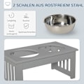 Miniatyrbillede 5 af 9: Rootz Hundefoderstation - Hævet foderautomat - Rustfri stålskåle - MDF-hus - Hygiejnisk - 44cm x 24cm x 15cm