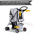 Miniatyrbillede 7 af 7: Rootz Dog Stroller - Pet Stroller - Dog Buggy - Foldable Pet Stroller - Dog Travel Buggy - Compact Pet Carriage - Silver - 75L x 45W x 97H cm