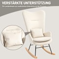 Miniatyrbillede 5 af 11: Rootz Rocking Chair - Sygeplejestol - Velvet lænestol - Lumbar Support - White - 67 cm x 85 cm x 112 cm