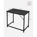 Miniatyrbillede 6 af 8: Rootz Sort skrivebord - Studiebord - Skrivebord - Spånplade og stål - Letvægts - Nem montering - Moderne design - 50 cm x 80 cm x 76 cm