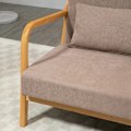 Miniatyrbillede 5 af 6: Rootz 2 pers. sofa - 2 pers. - Lille sofa - Retro design - 2 hynder - Gummitræ - Brun + Natur - 122L x 71W x 76H cm