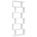 Miniatyrbillede 1 af 7: Rootz reol 70 x 23,5 x 190,5 cm hvid - Standhylde 6 rum - Lille design kommode - Moderne arkivhylde Spånplade Fritstående - Opbevaringshylde Åben