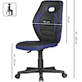 Miniatyrbild 3 av 7: Rootz barnstol svart - blå för barn från 6 med ryggstöd - Barnsnurrstol ergonomisk barnkontorsstol - Ungdomsstol justerbar i höjdled - Barnstol utan a