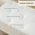 Miniatyrbillede 4 af 10: Rootz sengebænk med imiteret lammeuldsbetræk - Polstret bænk - Soveværelsesbænk - Tyk polstring - Stålben - Cremefarvet - 112 cm x 41 cm x 46 cm