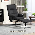 Miniatyrbild 7 av 11: Rootz Reclining Chair with Pall Set - Swivel Seat - Rocker Function - Velvet Look, 135 ° Justera - 74W x 81d x 102h cm, svart