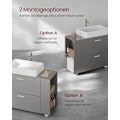 Miniatyrbillede 4 af 7: Rootz Dove Grey MDF vask underskab - Vaskeskab til badeværelset - Opbevaringsenhed - Rummeligt interiør - Nem montering - 30 cm x 80 cm x 64 cm