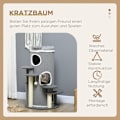 Miniatyrbild 4 av 10: Rootz PawHut Cat Tree - Ultimate skrapstolpe - Cat Climbing Tower - Multi-Level - Slitstarkt Sisal-rep - Mjukt plyschtyg - Ø57 x 99H cm