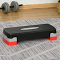 Miniatyrbild 2 av 5: Rootz Aerobic Stepper - 2-stegs - Höjdjusterbar - Svart + Grå + Röd - 68 x 28 x 15 cm