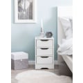 Miniatyrbillede 1 af 7: Rootz natkonsol 31x49x31 cm hvid mat med 3 skuffer - Hvidt sengebord med opbevaringsplads - Natbord Simple Modern - Natbord Klein - Natbord soveværels