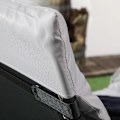 Miniatyrbillede 6 af 6: Rootz Folding Lounger - 5-trins tilbagelænet ryglæn - Pude - Op til 120 Kg - Stål - Lysegrå - 58 x 189 x 32,5 cm