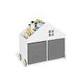 Miniatyrbillede 3 af 4: Rootz Børnehylde 'HUS' - Børneopbevaring - Book Organizer - Mobile on Wheels - Miljøvenlig MDF - 75 cm x 40 cm x 69 cm