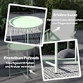 Miniatyrbillede 6 af 10: Rootz Round Garden Table - Terrace Table - Steel Exterior Table - Fjernelig bakke - Foldbart design - Ø46 x 50 cm