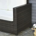 Miniatyrbillede 4 af 8: Rootz Poly Rattan Sofa - Rattan Sofa with Cushions - 3 Seater - Garden Lounge Sofa - Metal - Polyester - Brown/White - 185 x 70 x 80 cm