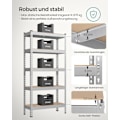 Pikkukuva 3 / 9: Rootz 2 Set Heavy Dut -hylly - tukeva säilytysyksikkö - teollisuushyllyt - Max -kuorma 875 kg - hopeateräs ja mdf - 30 cm x 75 cm x 150 cm