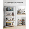 Miniatyrbillede 6 af 8: Rootz Garage Opbevaringsstativ - Reolsystem - Organizer - Stålramme - Træhylder - Rustbestandig - Justerbar - Tipbeskyttelse - 180cm x 90cm x 40cm