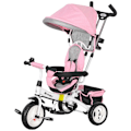Pikkukuva 1 / 7: Rootz Lasten kolmipyörä - Kehitettävissä - Parasol - Teleskooppikahva - Turvaominaisuudet - 95 cm x 50 cm x 106cm - Pink Steel Trike
