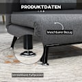 Miniatyrbillede 7 af 10: Rootz Foldeseng - Alsidig Sovesofa - Tilbagelænet ryglæn - Stålramme - Linnedlook - 75cm x 70cm x 75cm (Sofa) / 180cm x 75cm x 25cm (Senge)