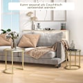 Miniatyrbillede 7 af 10: Rootz 2 -stykke sæt sofabord - oval & rund sofabord - Stabelbart borde - Rumbesparende design - Ø50 x 50,5 timer, 60L x 36b x 43,5 timer cm