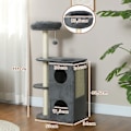 Miniatyrbild 3 av 10: Rootz Cat Tree - Cat Climbing Tree - Lekfulla kattmöbler - Sisal skrapstolpar - 55cm x 34cm x 111cm