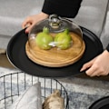 Miniatyrbillede 4 af 6: Rootz sæt med 2 sideborde i scandi-design - med opbevaringsplads - kan stables - komfortabel sofa - stål - sort - 40 cm x 40 cm x 40 cm