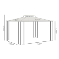 Miniatyrbillede 3 af 7: Rootz Havepavillon - Lysthus med solsejl - Lavet af polykarbonatpaneler - UV-beskyttelse - Vandafvisende - Robust - Brun + Lysegrå - 3,65 x 3 x 2,75 m