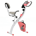 Miniatyrbillede 6 af 7: Rootz 2-i-1 foldbar motionscykel - Liggende stationær cykel - 8-trins justerbar - Magnetisk modstand med pulssensor - LCD-skærm - Pink + Hvid - 97 x 5