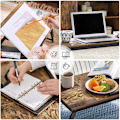 Miniatyrbillede 9 af 9: Rootz Laptop Bord - Laptop Stand - Notebook Bord - Morgenmadsbakke - Foldbare ben - Højdejusterbar - Op til 14,3 tommer - Brun - Sort - 71 x 35 x 23 c