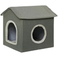 Miniatyrbillede 1 af 4: Rootz Cat Cave med pude - Katteseng - Rejseseng til kæledyr - Vaskbar pude - MDF - Imiteret linned - Khakigrøn - 39 cm x 43,5 cm x 40,5 cm