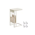 Miniatyrbillede 1 af 7: Rootz Cremehvid Sidebord - Endebord - Natbord - Spånplade Stål Polyester - 30cm x 40cm x 62cm