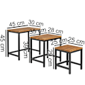 Miniatyrbild 6 av 7: Rootz 3 Design Sidobord Sheesham Häckningsbord Metallben - Bordsunderlägg 3 st Materialmix - Anstellisk gjord av massivt trä
