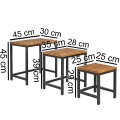 Pikkukuva 6 / 7: Rootz 3 Design sivupöydät Sheesham Nesting Pöydät metallijalat - Placematto 3 kpl Materialmix - Anstellische massiivipuuta